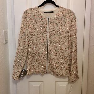 Zara Sequined Bomber Jacket